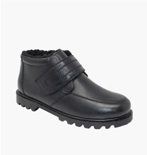 Leather Thermal Lined Touch Fasten Boot Wide Fit - MJ820